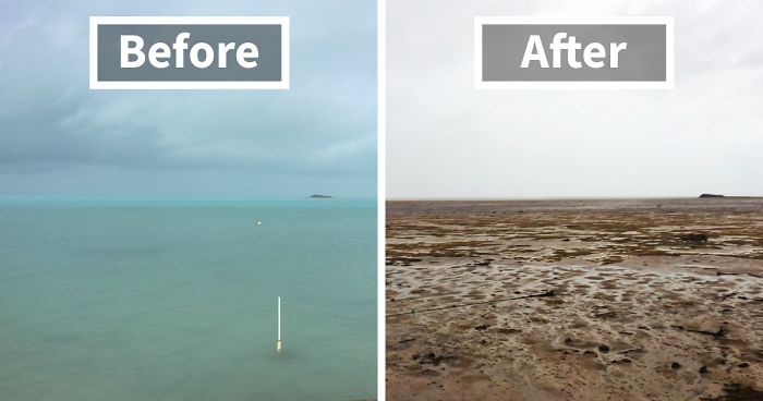 Caribbean Sea before and after Hurricane Irma