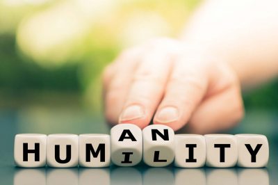 Dice form the words "humility" and "humanity".